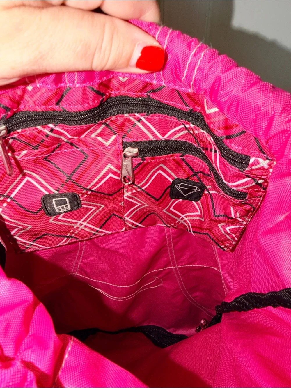 Nike Pink & Silver Drawstring Backpack Bag